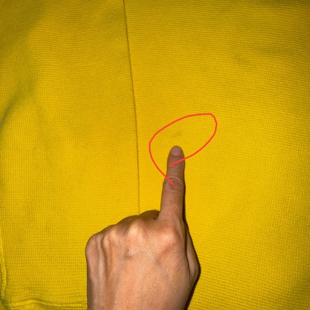 Polo Ralph Lauren Mens XL Yellow Waffle Knit Thermal Long Sleeve Shirt Navy Pony - Picture 9 of 9